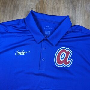 Nike Dri-Fit Cooperstown Collection Atlanta Braves Short Sleeve Polo Men's XXL